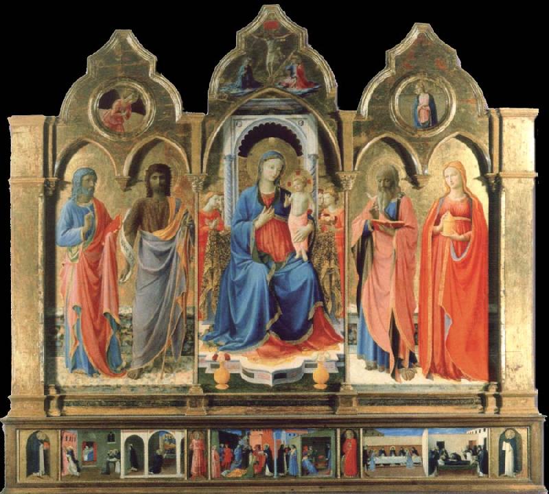 Fra Angelico Virgin and child Enthroned with Four Saints oil painting image